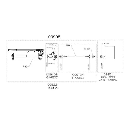 PARTES HIDRÁULICAS PARA EXTRACTORES ENERPAC SERIE 00900